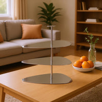 Three-Tier Dessert Stand Rounded Trays Mirrored Dessert Tray Assembly to Clean Food Display