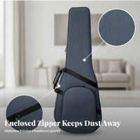 Accessory Compartment Folk Guitar Case Zippered Acoustic Guitar Case Front Pocket Music Gear Lightweight for Travel