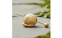 Wooden Fishes with Mallet Traditional Wooden Fishes Handcrafted Temple Block for Buddhists, Desk, Altar