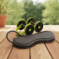 Double-Wheel Roller with Resistance Cord Non-Slip Abdominal Wheel Stable for Beginners