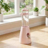 125ml Hamster Water Bottle with Stand, Antignaw Hamster Water Bottle for Cage, Leak-resistant Nozzle and Floor-Standing Design