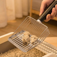 Cat Sifter with Detachable Handle, 304 Stainless Steel Metal Material, Slotted Flat design, Practical Cat Owner Gift Idea