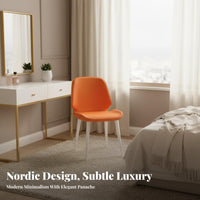 Modern Design Upholstered Shell Chair Nordic Aesthetic Indoor Furniture Ergonomic Backrest Comfortable Seating for Interior Designers, Restaurant Owners, Hotel Managers, Dining Room, Bedroom, Kitchen, Reading Nook