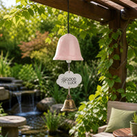 Japanese Style Ceramic Wind Chime with Lily of the Valley Design for Home and Garden Decor