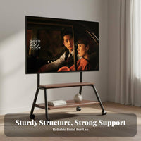 Floor TV Stand with Wheels Universal Adjustable Base TV Stand on Wheels Lockable Casters for Living Room, Bedroom, Office