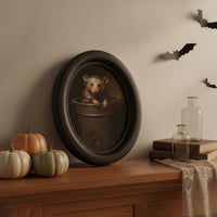 Oval Wooden Picture Frame Decorative Wood Frame with Artwork Black for Living Room, Entryway, Halloween