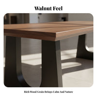 original edge untreated perimeter Slab Table hardwood Wood Conference Desk Walnut Finish Workstation for Design aficionados, Office Managers, Living Room