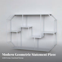 Geometric Grid Shelf Multi-Functional Floating Rack Easy Installation for Study