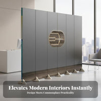 Foldable Divider Double-Sided Folding Panel Screen Decorative Portable for Businesses, Reception Area, Home, Studio Apartment