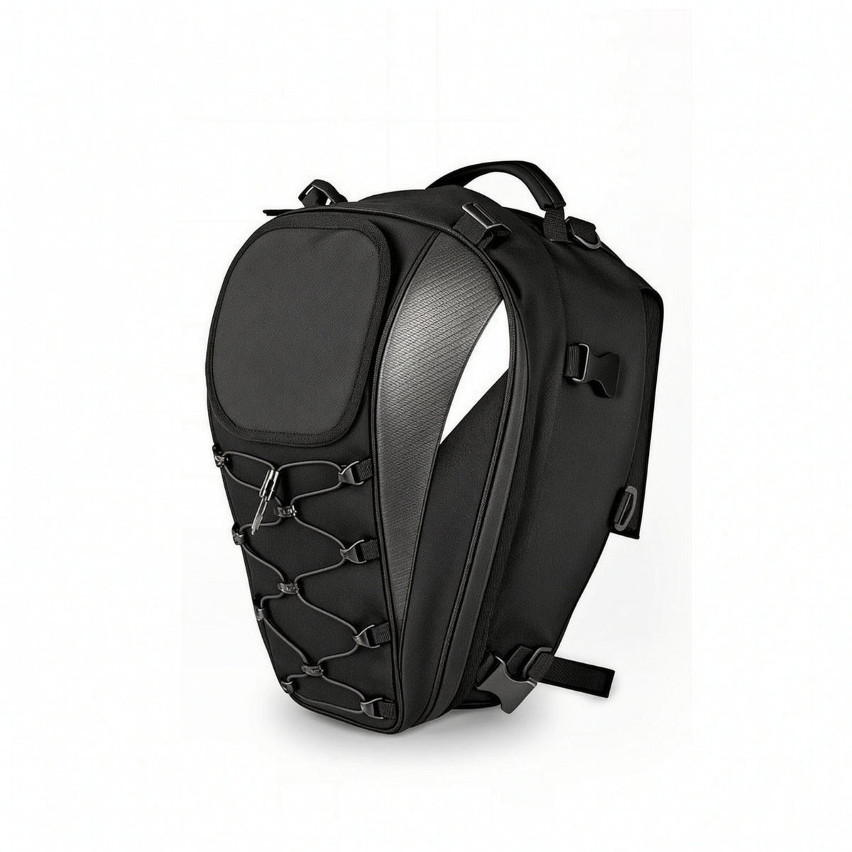 Long-Lasting Motorcycle Rear Seat Bag with Shoulder Strap Adjustable Motorcycle Helmet Bag Backpack Convertible Expandable Helmet Carrier Streamlined for Commuters