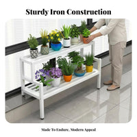 Long Single-Tier Planter Bench sillsill expander Plant Stand Floor-Standing Space-Saving for Home Decorators, Balcony, Sunroom
