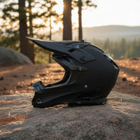 Motocross Helmet Matte Black Full-Face Cycling Helmet Motorcycle Gear Ventilated ABS Shell