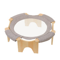Cat Hammock with Wooden Frame Elevated Cat Hammock Easy to Hygienic Pet Resting Area for Cats, Floor