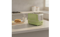 Easy-Clean Two-Slot Toaster Compact Toaster with Crumb Tray Countertop Defrost Automatic for Breakfast