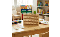 Raised Dots Braille Alphabet Board Engraved Letters Wooden Braille Board