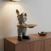 Dog Figurine Key Holder Housewarming Gift Canine Butler Tray Entryway Storage Statue Easy to Clean Resin Butler Figurine