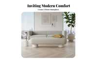Luxury Feel Long Teddy Fabric Ottoman plush Texture Upholstered Bench Modern Design Accent Stool Multi-Scene Versatility for Guests, Interior Designers, Homeowners, Living Room, Entryway, Bedroom, Walk-in Closet