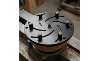Curved Radial Slots Self-Centering Wood Lathe Chuck Six Clamping Posts Wood Lathe Chuck Plate 250 Mm
