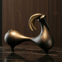 Caprine Figurine Abstract Caprine Sculpture Minimalist Ornament for Entryway