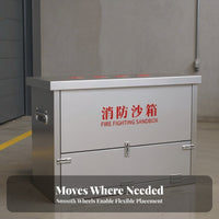 Fire Fighting Sandbox High Hardness Stainless Steel Fire Sand Bin Easy to Clean Emergency Sand Storage Box for Plants, Oil Depots, Warehouses