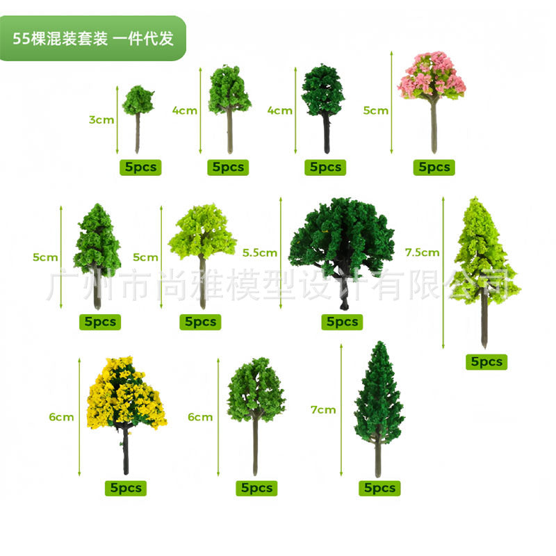 Architectural Sand Table Model Tree Set, Mini Handmade Trees for Micro Landscape Scene Making, DIY Material Kit