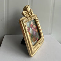Gilded Ornate Picture Frame Tabletop Vintage Picture Frame Decorative Elegant for Home Decorators, Living Room, Bedroom, Entryway