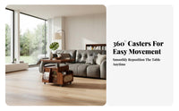 Transformable Elevate-Top Coffee Table Multi-Functional Living Room Furniture Space-Saving Design 360° Rolling Wheels
