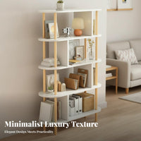 sturdy Wood Legs A-Frame shelving unit Floor-Standing Storage Shelf Modern Design Display Rack Sturdy Construction for Book Lovers, Homeowners, Decor aficionados, Living Room, Home Office, Bedroom