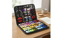 Elastic Bands Portable Sewing Kit Compartmented Zippered Sewing Case Zipper Closure Craft Supply Set Compact