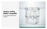 Aquatic Fry Separation Box Multifunctional Aquatic Breeding Box Buoyant Fry Hatchery Suction Holder Mount Guppy Breeding