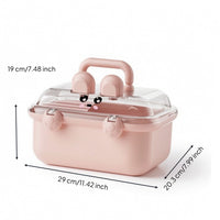 Cute Hair Accessories Organizer Compact Hair Accessory Organizer Large Capacity Storage Box with Transparent Lid Lightweight for Bedroom