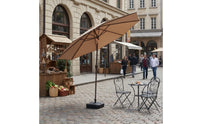 Push-Button Tilt Crank Lift Patio Umbrella Heavy Duty Tilting Garden Umbrella Vented Canopy for Deck, Backyard, Poolside