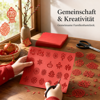 Chinese New Year Window Paper Cutting DIY Kit for Kids, Spring Festival Craft