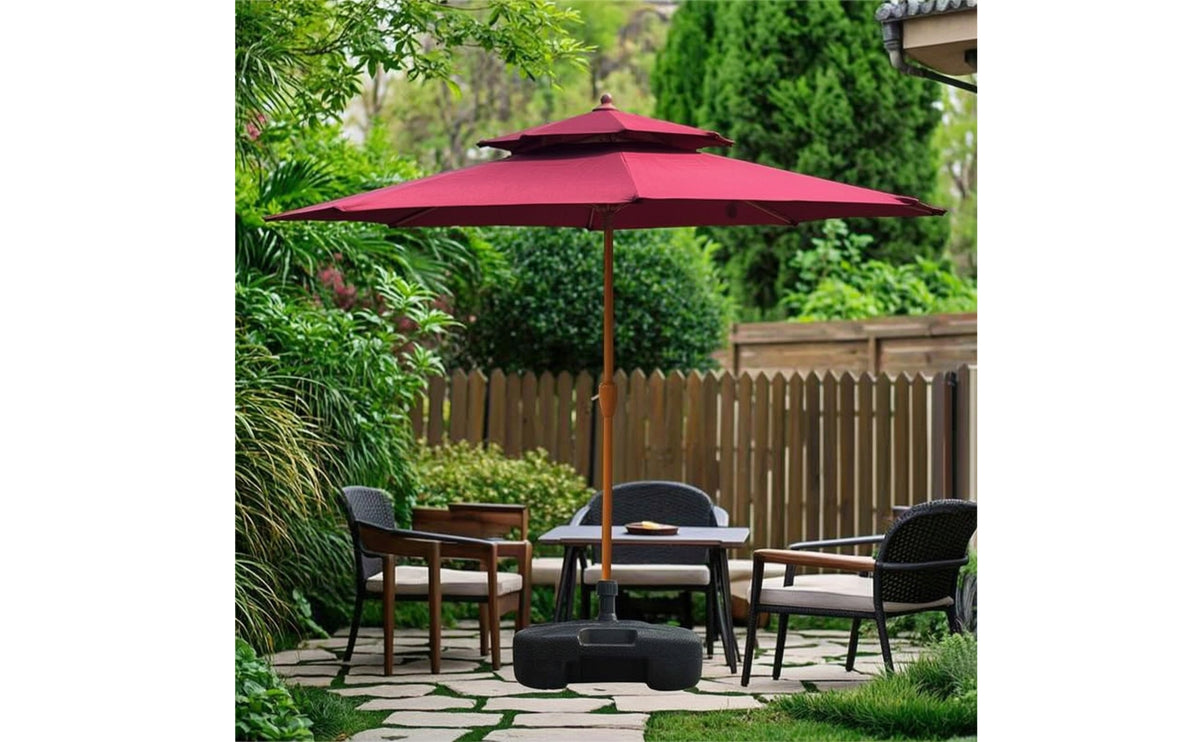 Patio Umbrella with Water-Resistant-Repellent Double Canopy Umbrella Resistant for Homeowners, Cafe Owners, Garden, Backyard, Balcony