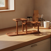 Coffee Machine Storage Stand Multi-Level Coffee Machine Stand Wooden for Baristas, Kitchen Countertop, Cafe