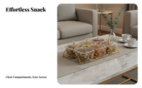Compartment Snack Platter Multi-Functional Divided Serving Tray Elegant Design Serving Bowls with Tray for Hosts, Living Room, Parties, Holidays