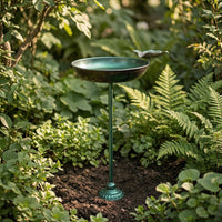Pedestal Bird Bath Decorative Bird Bath with Flower Accent Birdbath Weather-Resistant Garden Decor Weatherproof for Gardeners