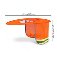 Hard Hat Sun Shade with Neck Protector High Visibility Helmet Sun Visor with Neck Flap Hard Hat Visor Wide-Brim Reflective