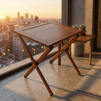 Folding Side Table Space-Saving Square-Shaped Side Table Easy to Move Home Furniture