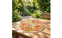 Pizza Board with Toppings Interactive Wooden Pizza Toy Educational Playset for Kids, Preschoolers