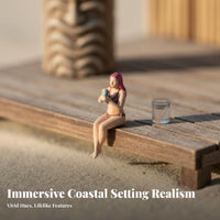 1:64 Scale Female Figure Hand Painted 1/64 Scale Female Figurine Highly Detailed Swimsuit Girl Miniature for Hobbyists, Adults