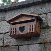 Wooden Mailbox Rainproof Decorative Wall Mailbox Weather-Resistant Household Fixture for Garden