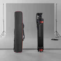 Portable Camera Tripod with Fluid Head Stable Support Fluid Head Tripod Fluid Motion Quick Release for Professionals, Live Broadcasting, Filming, Photography