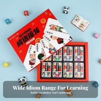 8 Decks Gift Box Set Idiom Single-Player Card Game Full Color Illustrations Chinese Idiom Flashcards Sturdy Cardstock for Parents, Home