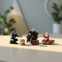 1/64 Miniature Barbecue Set with Figurines Multicolor Miniature Grill Small People Figure for Photographers