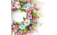 Vibrant Colors Seasonal Floret Wreath Handmade House Decoration Realistic Look for Party