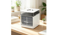 Compact USB Desktop Air Cooler Quiet Portable Mist Fan Mini Evaporative Cooler for Office Workers, Students, Desk, Home