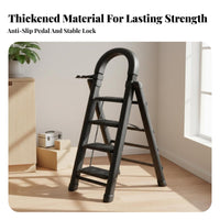 Foldable Design Folding Step Ladder Space-Saving Household Step Ladder Sturdy Climbing Equipment Non-Slip Steps for Homeowners, DIY Enthusiasts, Painters, Indoor, Outdoor, Kitchen, Garage
