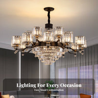 Crystal highlights helical Staircase Light Luxury Design helical Staircase Chandelier Statement Piece Ceiling Fixture Modern aesthetic for Villa Owners, Homeowners, Interior Designers, Living Room, Foyer, attic space