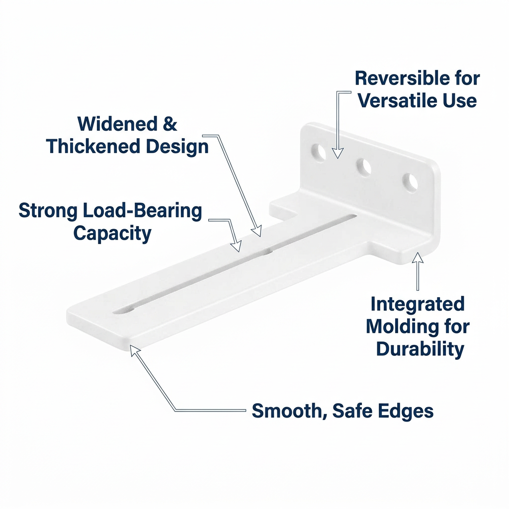 Invisible Shelf Brackets, Heavy Duty Wall Mounted Shelf Support, Metal L Brackets for Shelves, European Shelf Hardware, Black Bracket